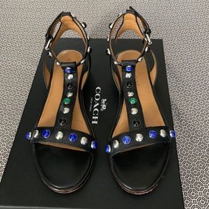Coach Sadie T-Strap Sandal with Studded Straps